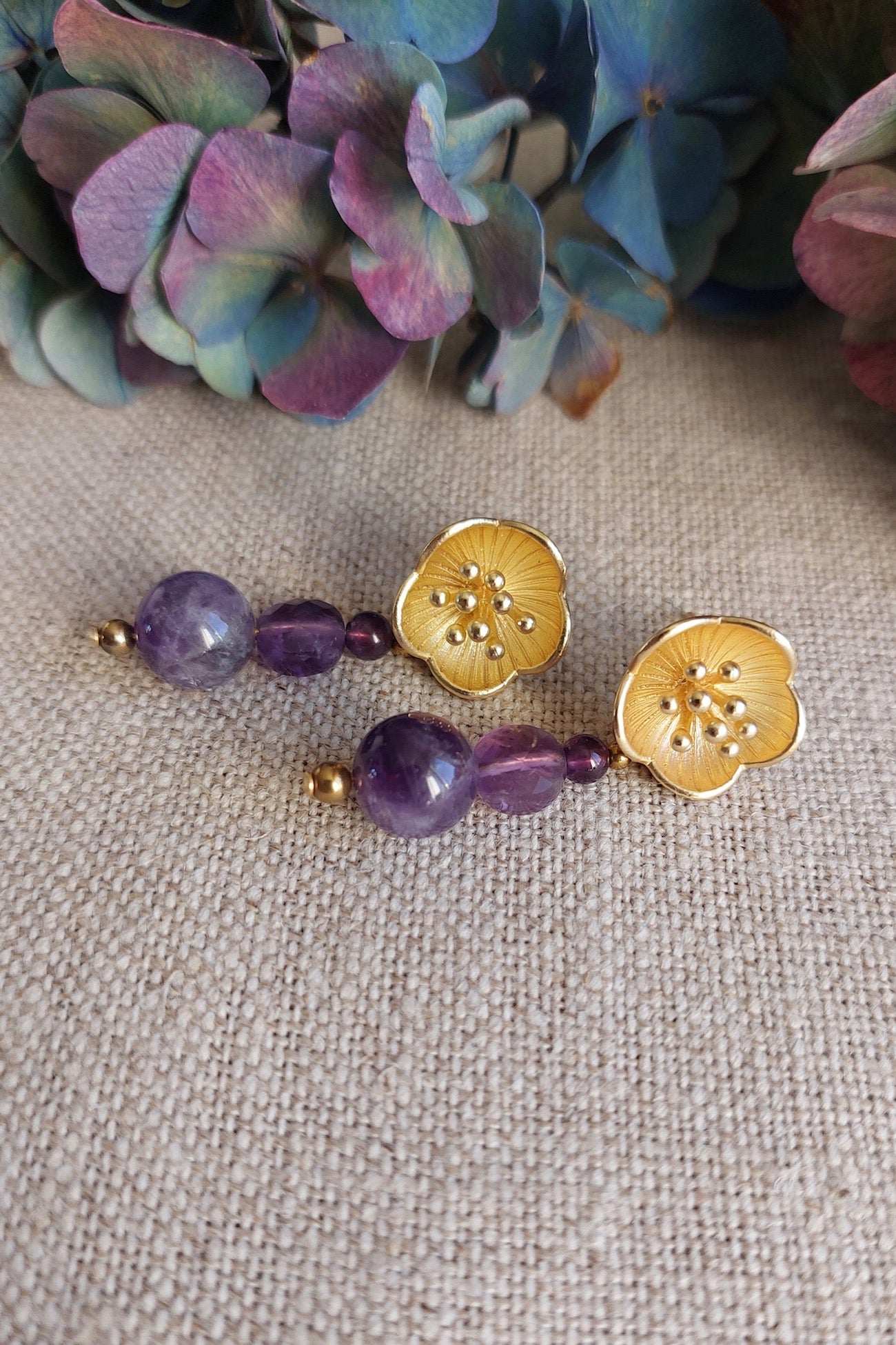 Boucles d'oreilles Violette améthyste