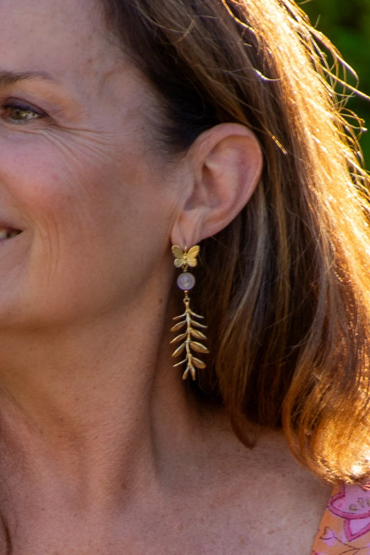 Boucles d'oreilles Apolline Apatite plaqué or