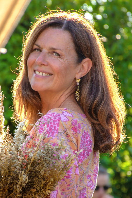 Boucles d'oreilles Apolline Apatite plaqué or