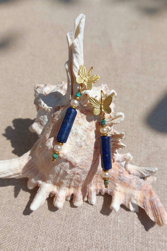 Boucles d'oreilles Augustine Lapis Lazuli et Turquoise