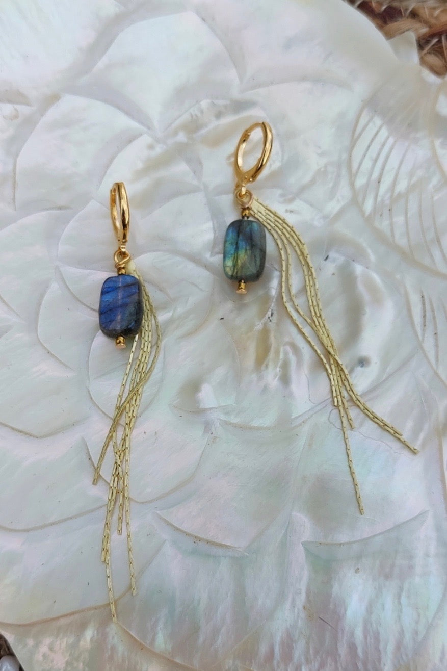 Boucles d'oreilles Lina Labradorite