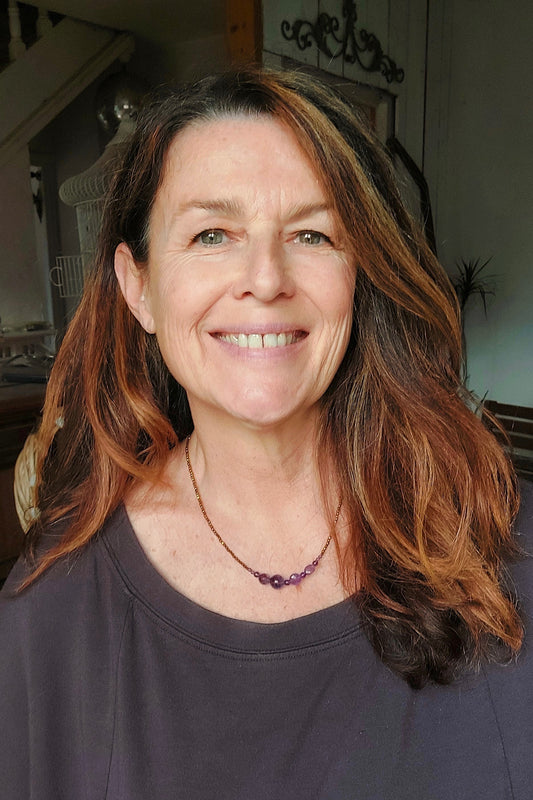 Collier Léonore, améthyste et hématite